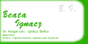 beata ignacz business card